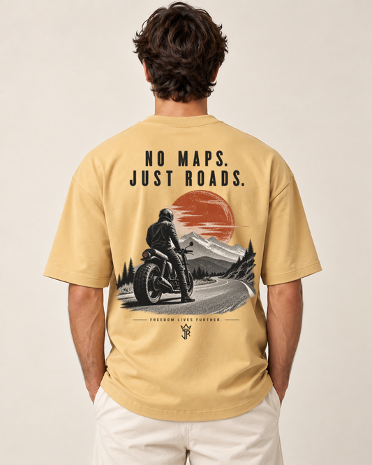 JUST ROADS. Oversized Biker T-Shirt