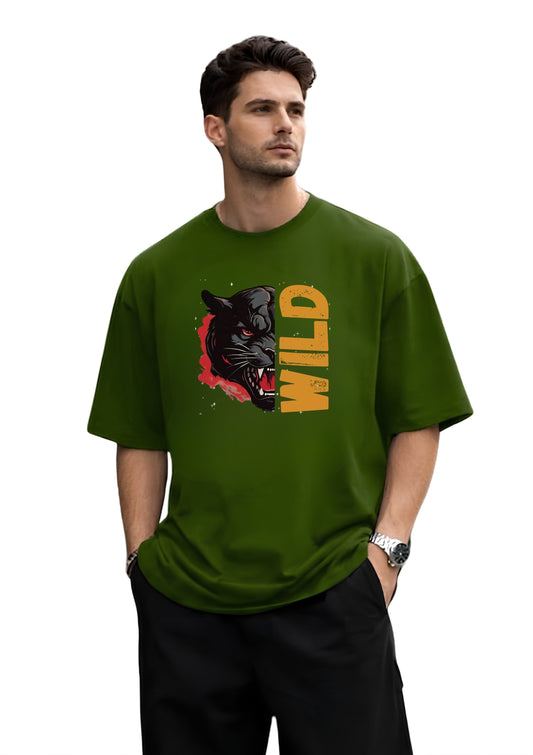 WILD PANTHER Oversized Graphic T-Shirt