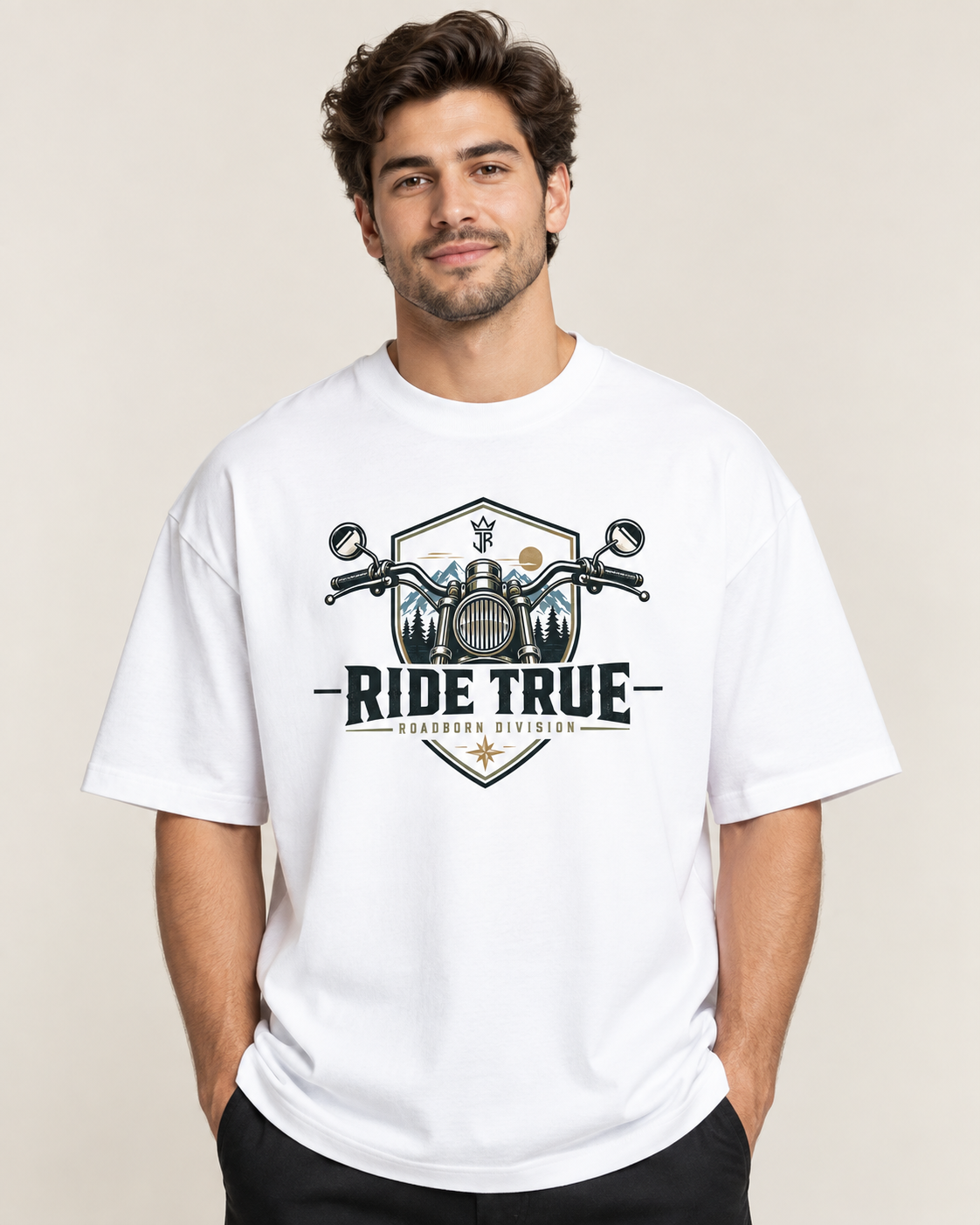 RIDE TRUE – No Maps Oversized Biker T-Shirt