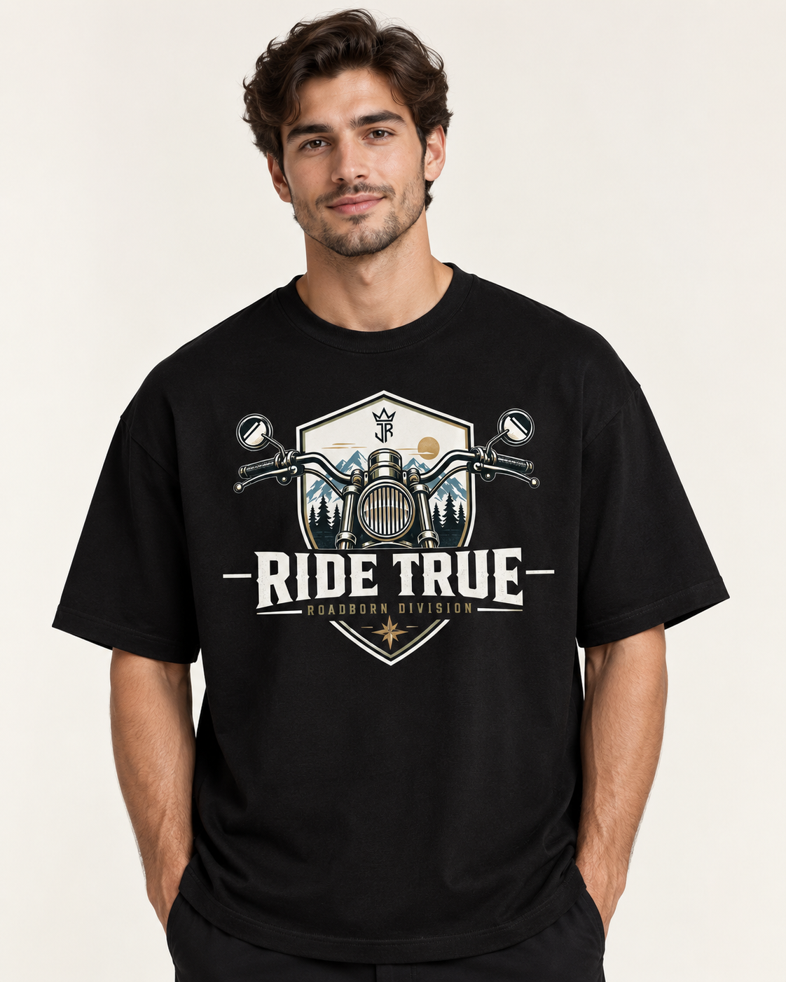 RIDE TRUE – No Maps Oversized Biker T-Shirt