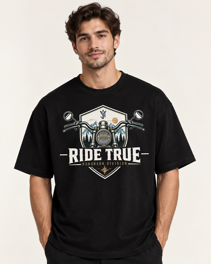 RIDE TRUE – No Maps Oversized Biker T-Shirt
