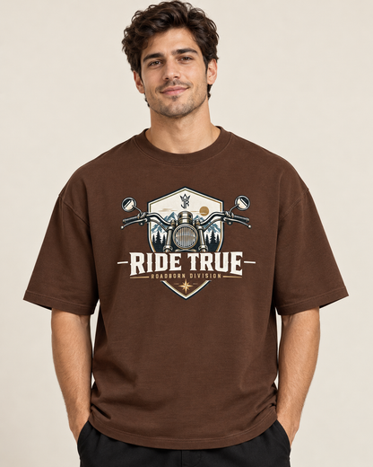 RIDE TRUE – No Maps Oversized Biker T-Shirt