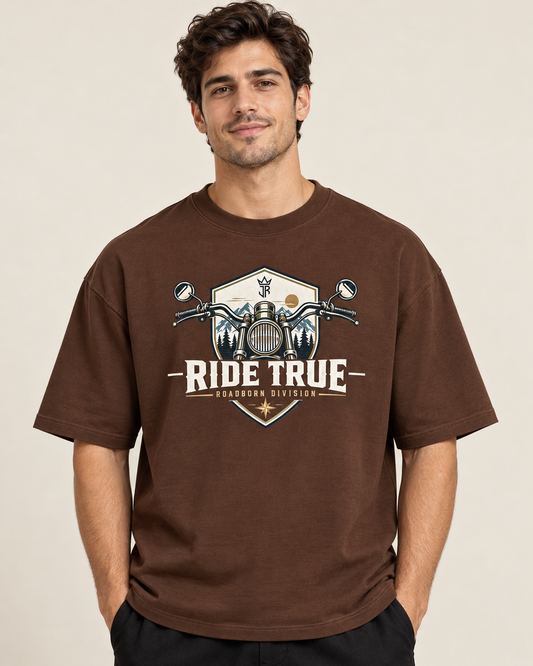 RIDE TRUE – No Maps Oversized Biker T-Shirt