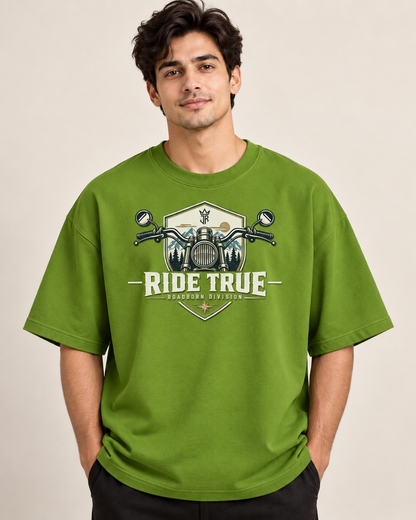 RIDE TRUE – No Maps Oversized Biker T-Shirt