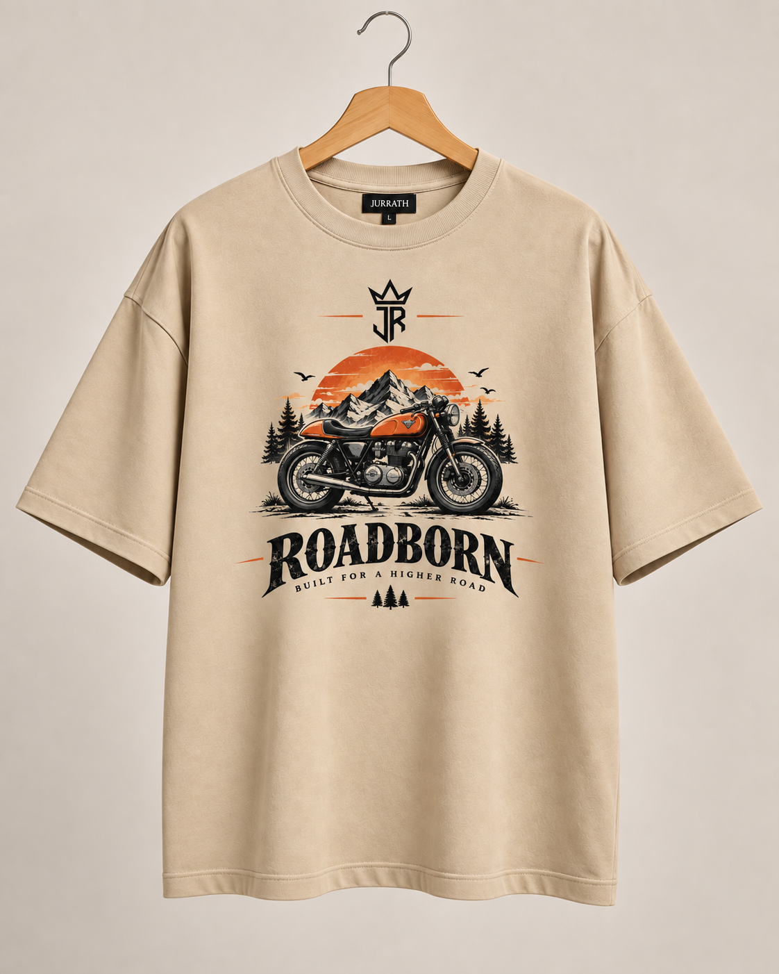 ROADBORN Motorcycle Oversized Graphic T-Shirt