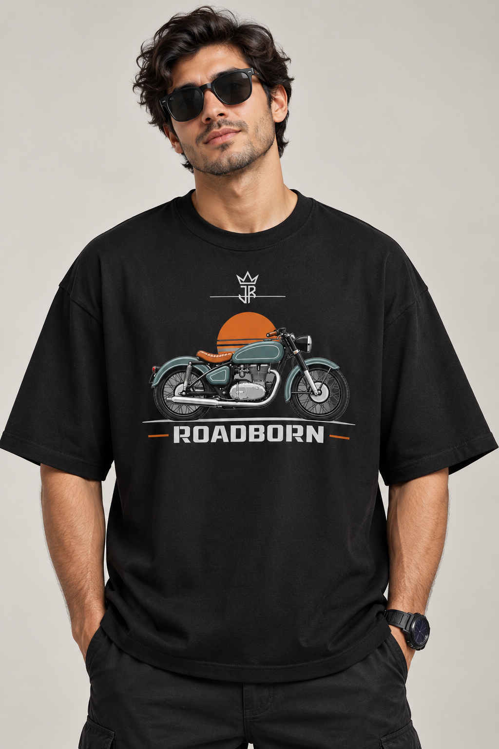 ROADBORN Classic Ride Oversized Biker T-Shirt