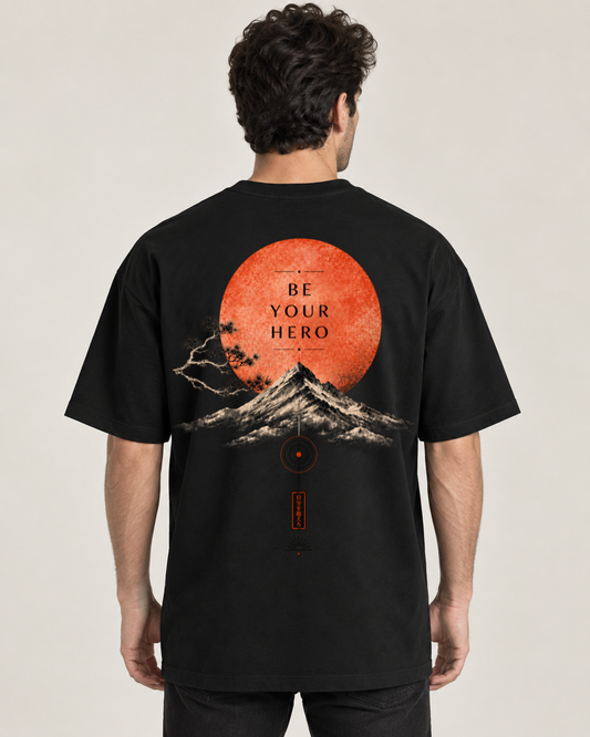 BE YOUR HERO Oversized Graphic T-Shirt