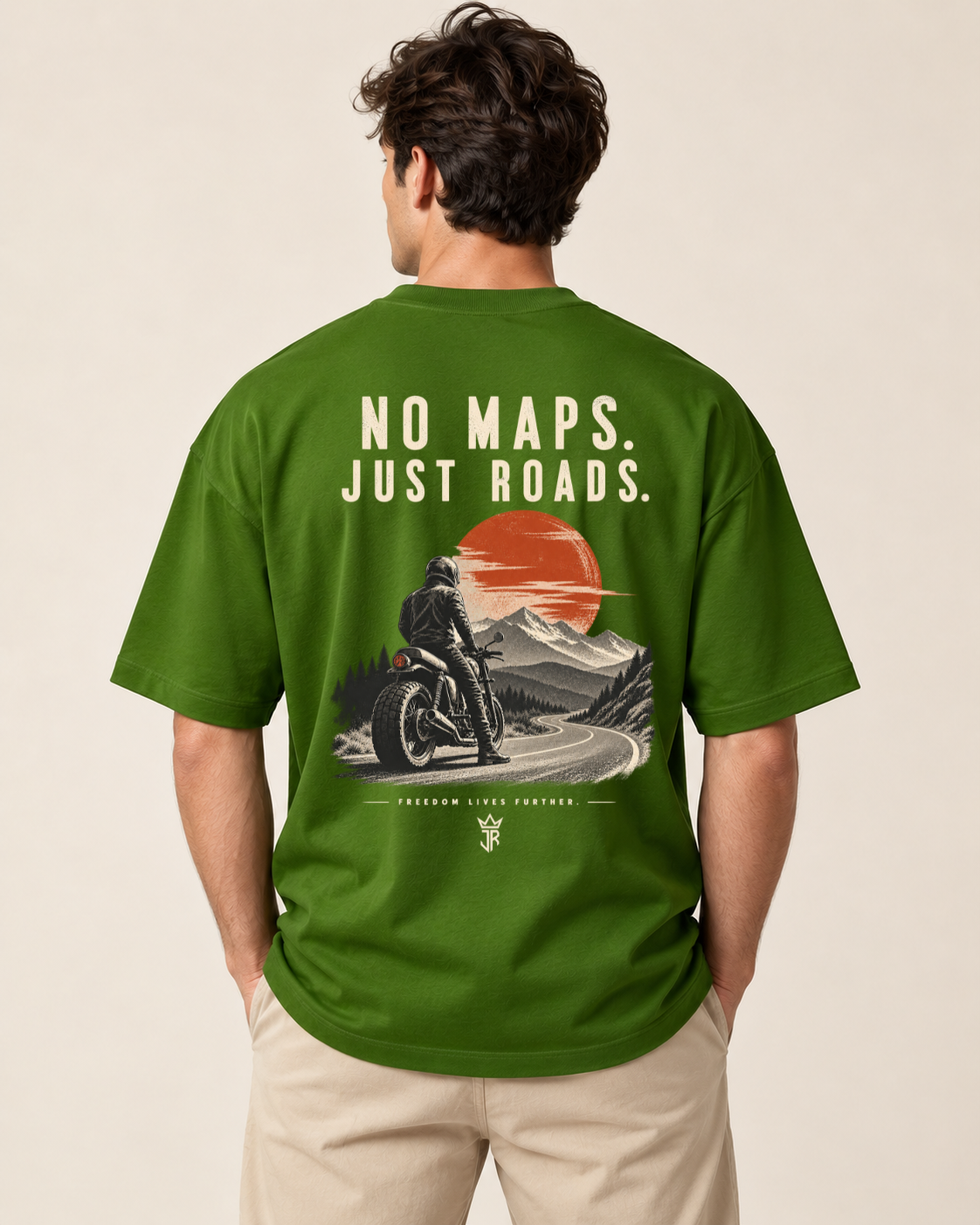 JUST ROADS. Oversized Biker T-Shirt