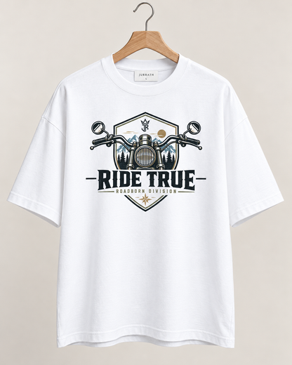 RIDE TRUE – No Maps Oversized Biker T-Shirt