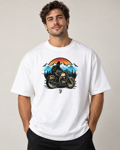 ROADBORN Mountain Rider Oversized Biker T-Shirt