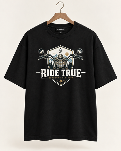 RIDE TRUE – No Maps Oversized Biker T-Shirt
