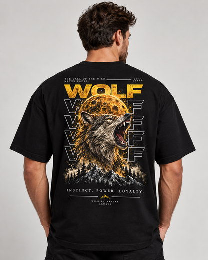 WOLF INSTINCT Oversized Graphic T-Shirt – 220 GSM