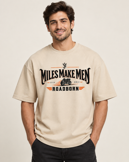 MILES MAKE MEN ROADBORN Oversized Biker T-Shirt