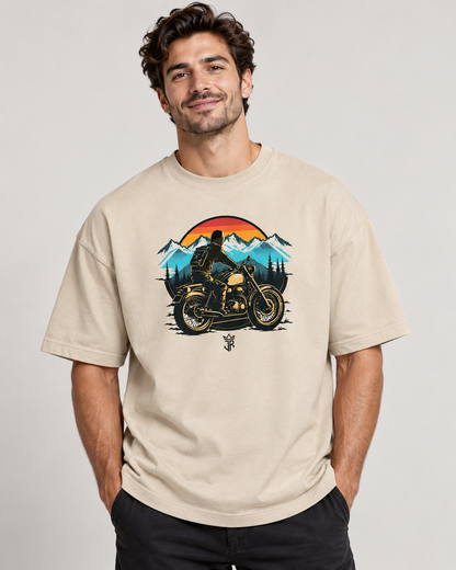 ROADBORN Mountain Rider Oversized Biker T-Shirt