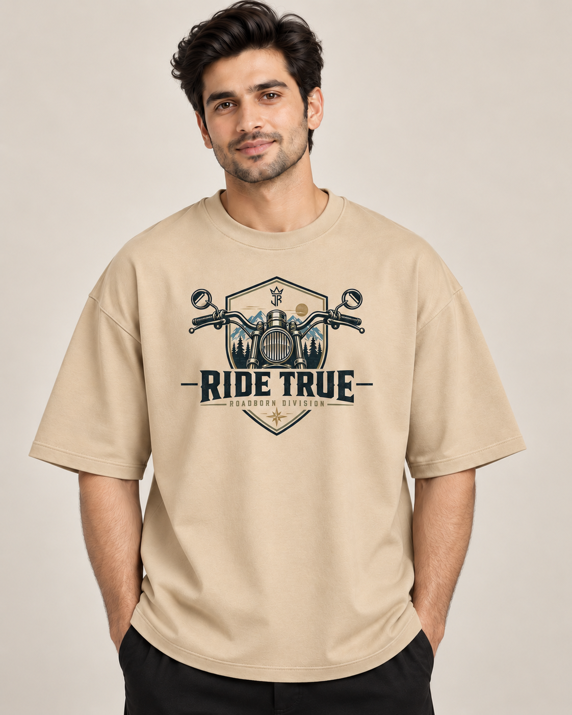 RIDE TRUE – No Maps Oversized Biker T-Shirt