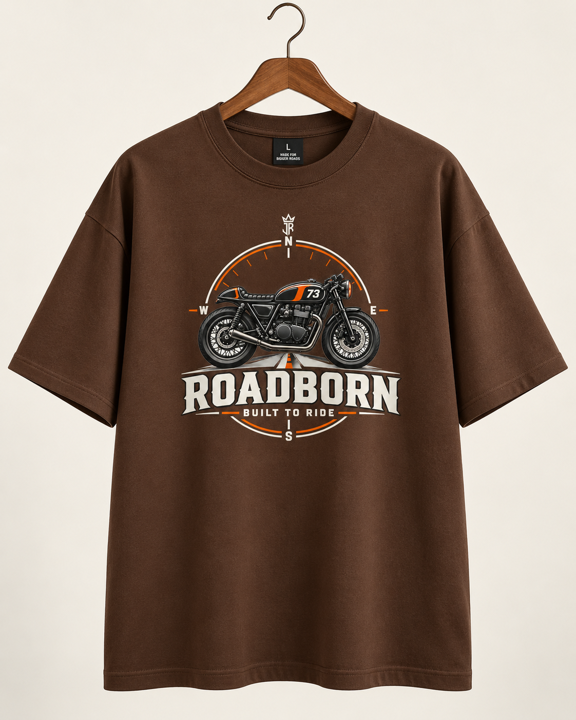 ROADBORN Built to Ride Oversized Biker T-Shirt