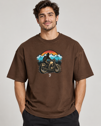 ROADBORN Mountain Rider Oversized Biker T-Shirt
