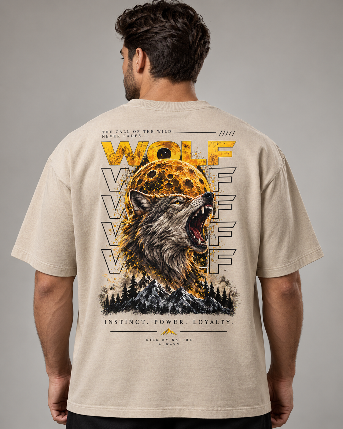 WOLF INSTINCT Oversized Graphic T-Shirt – 220 GSM