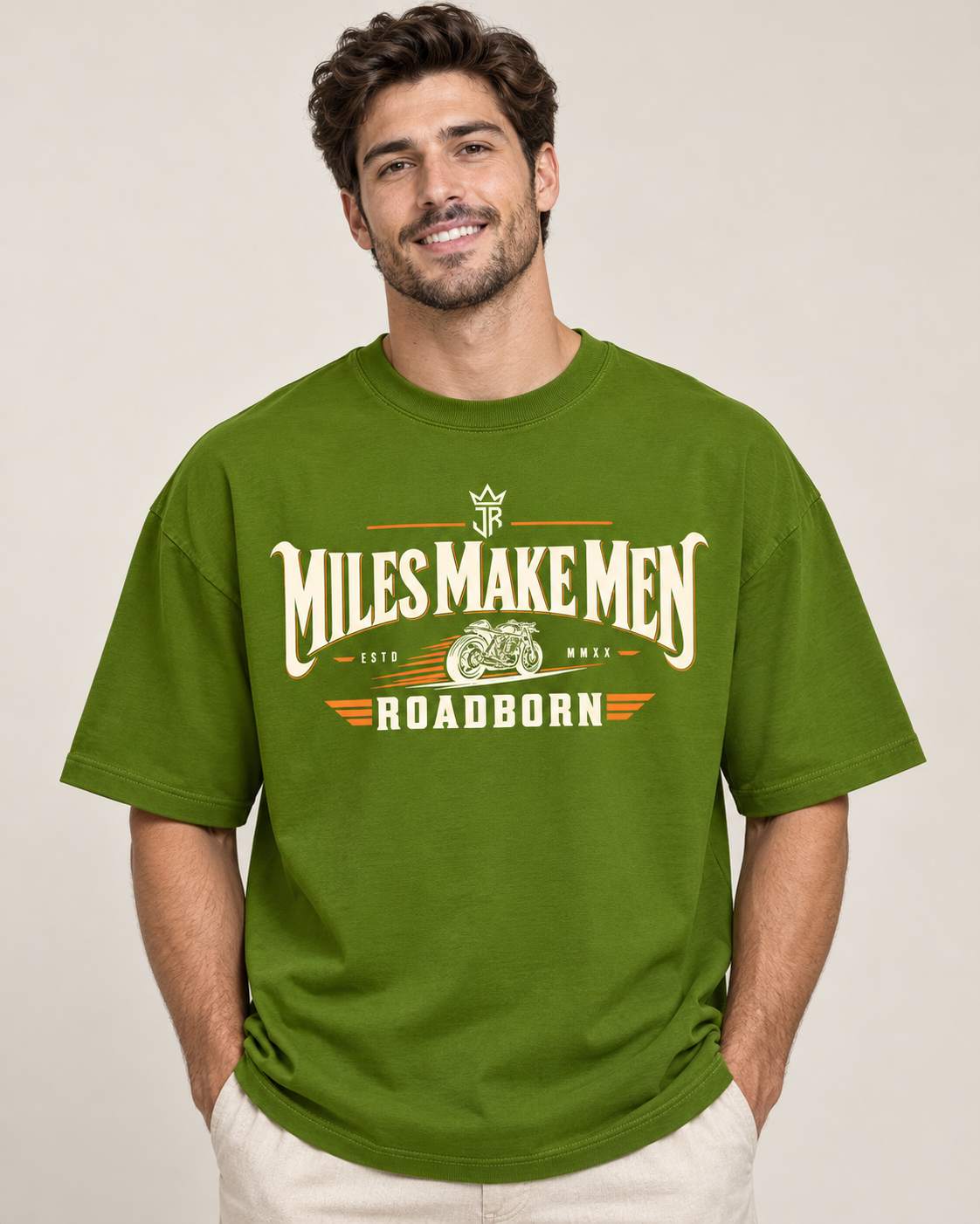 MILES MAKE MEN ROADBORN Oversized Biker T-Shirt