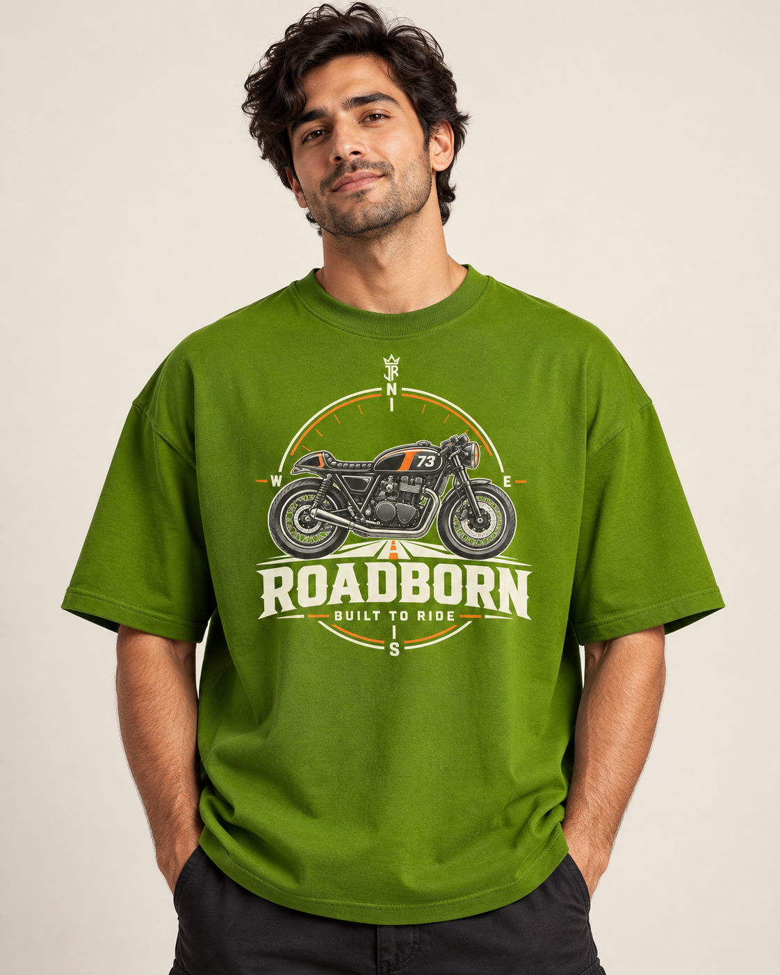 ROADBORN Built to Ride Oversized Biker T-Shirt