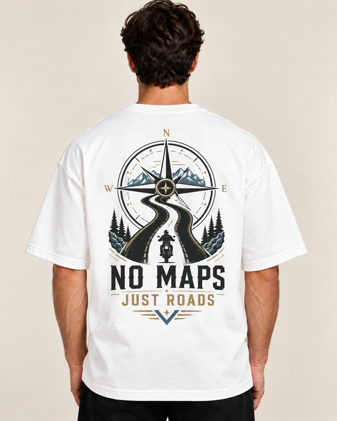 RIDE TRUE – No Maps Oversized Biker T-Shirt