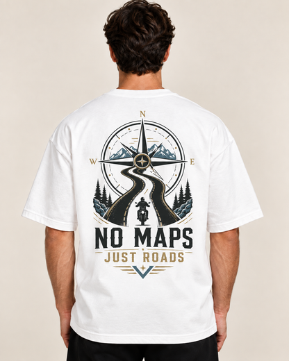 RIDE TRUE – No Maps Oversized Biker T-Shirt