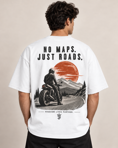 JUST ROADS. Oversized Biker T-Shirt