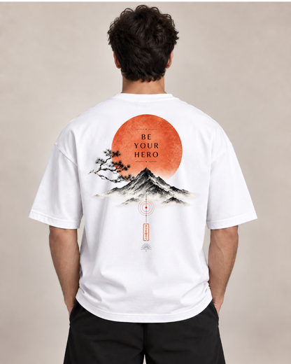 BE YOUR HERO Oversized Graphic T-Shirt