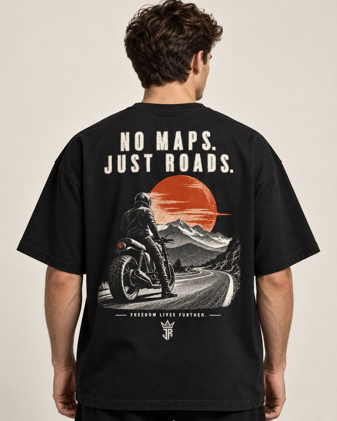 JUST ROADS. Oversized Biker T-Shirt