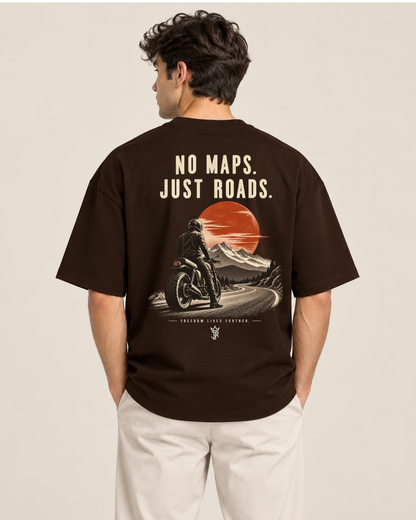JUST ROADS. Oversized Biker T-Shirt