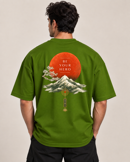 BE YOUR HERO Oversized Graphic T-Shirt