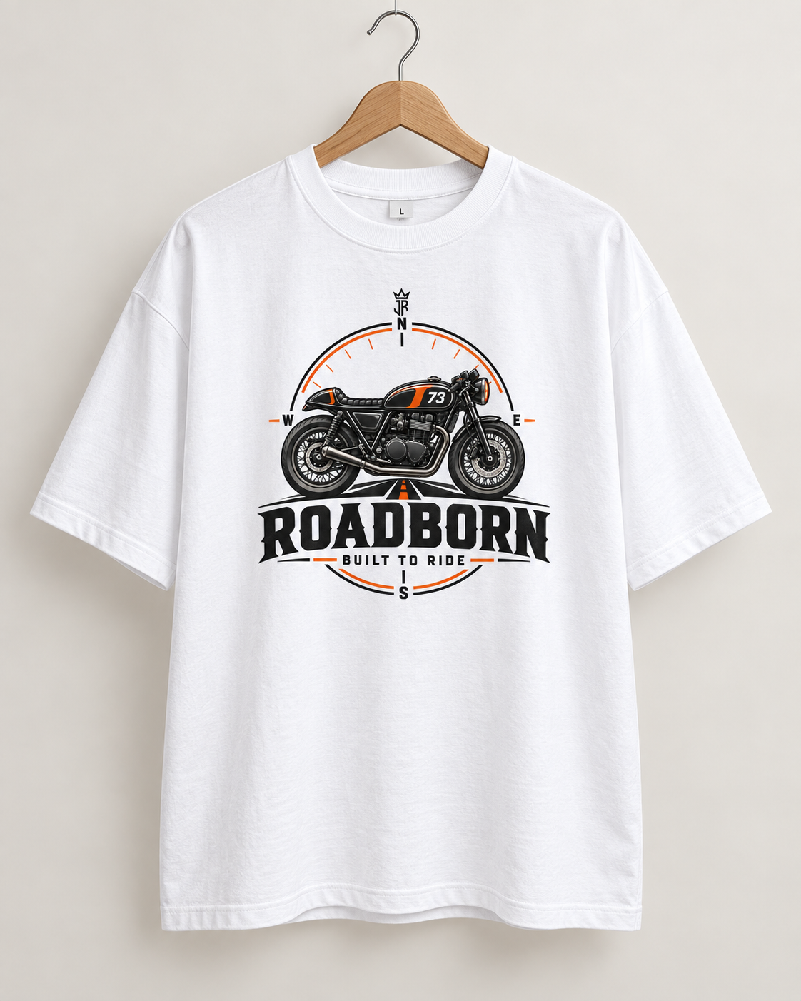 ROADBORN Built to Ride Oversized Biker T-Shirt