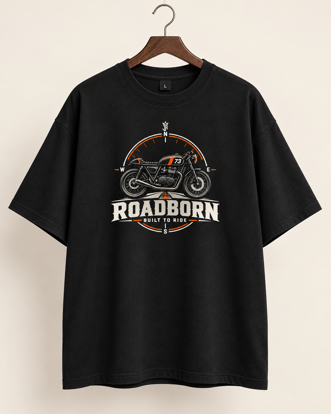 ROADBORN Built to Ride Oversized Biker T-Shirt
