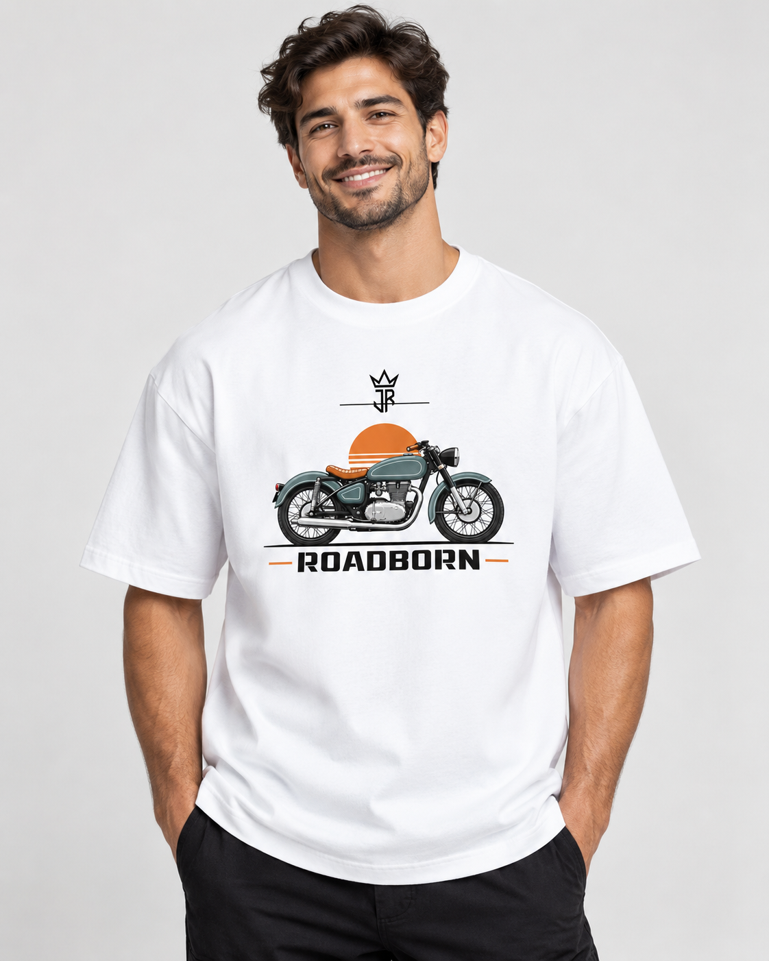 ROADBORN Classic Ride Oversized Biker T-Shirt