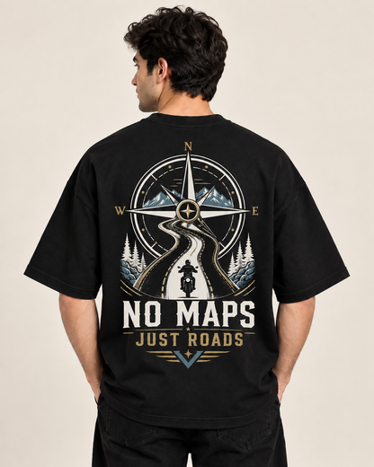 RIDE TRUE – No Maps Oversized Biker T-Shirt