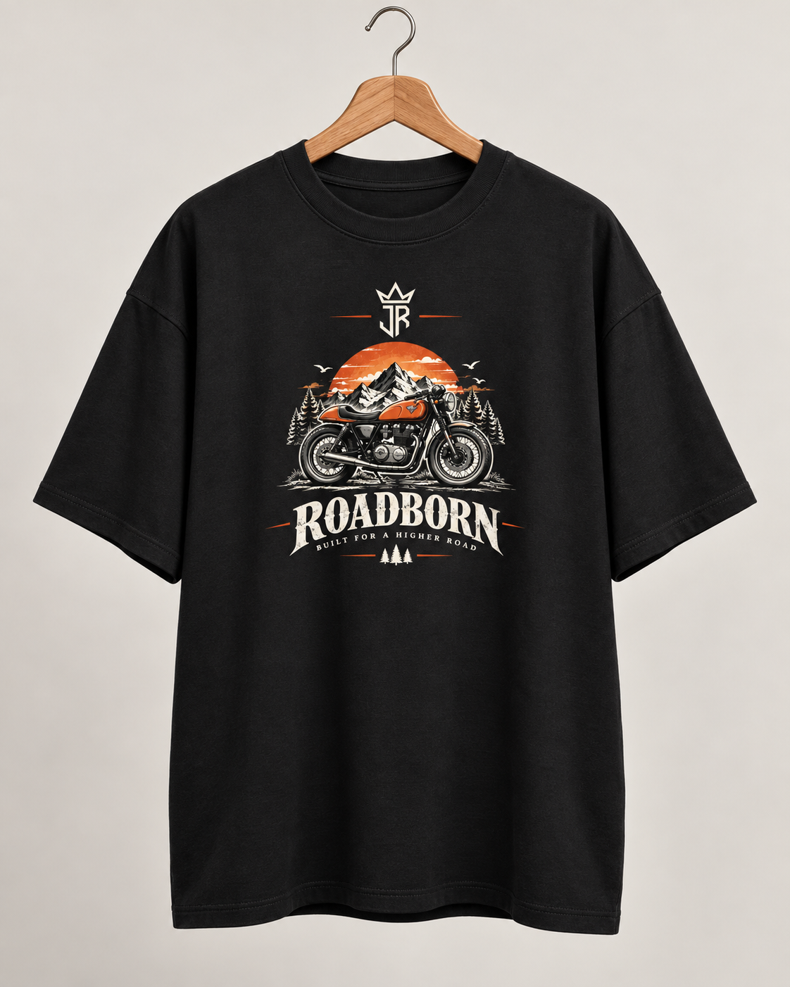 ROADBORN Motorcycle Oversized Graphic T-Shirt