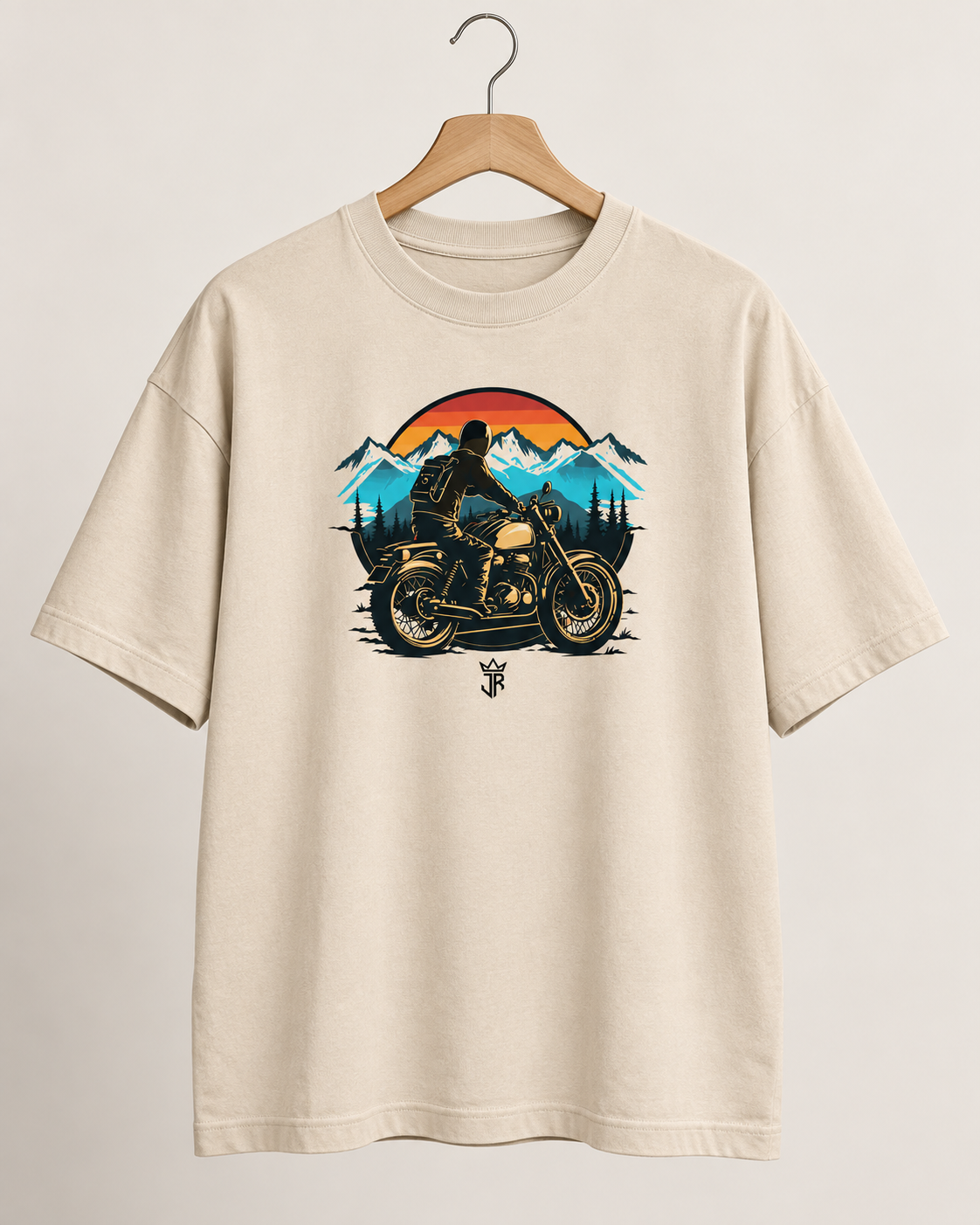 ROADBORN Mountain Rider Oversized Biker T-Shirt