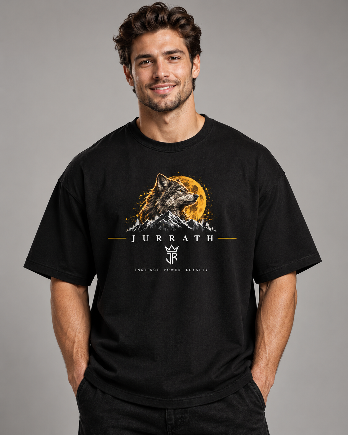 WOLF INSTINCT Oversized Graphic T-Shirt – 220 GSM