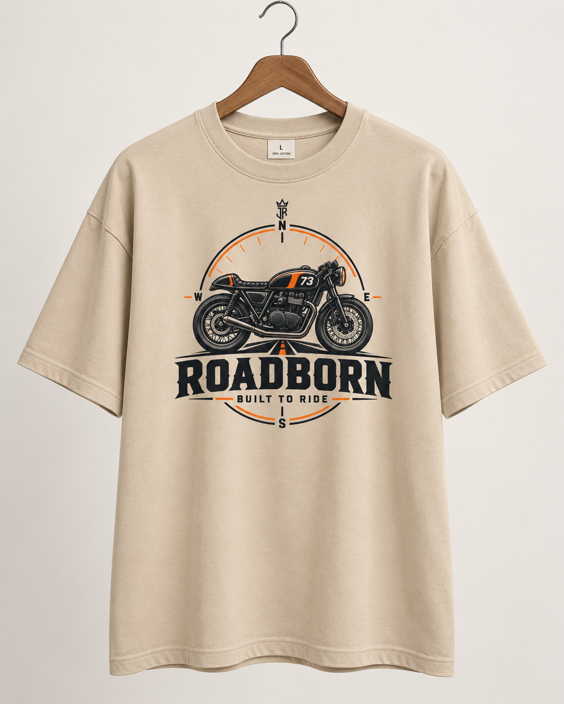 ROADBORN Built to Ride Oversized Biker T-Shirt