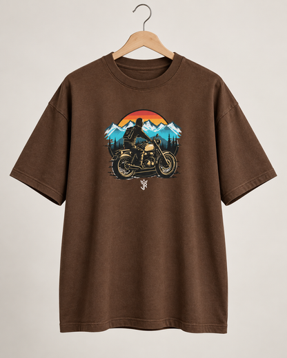 ROADBORN Mountain Rider Oversized Biker T-Shirt