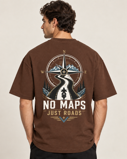 RIDE TRUE – No Maps Oversized Biker T-Shirt