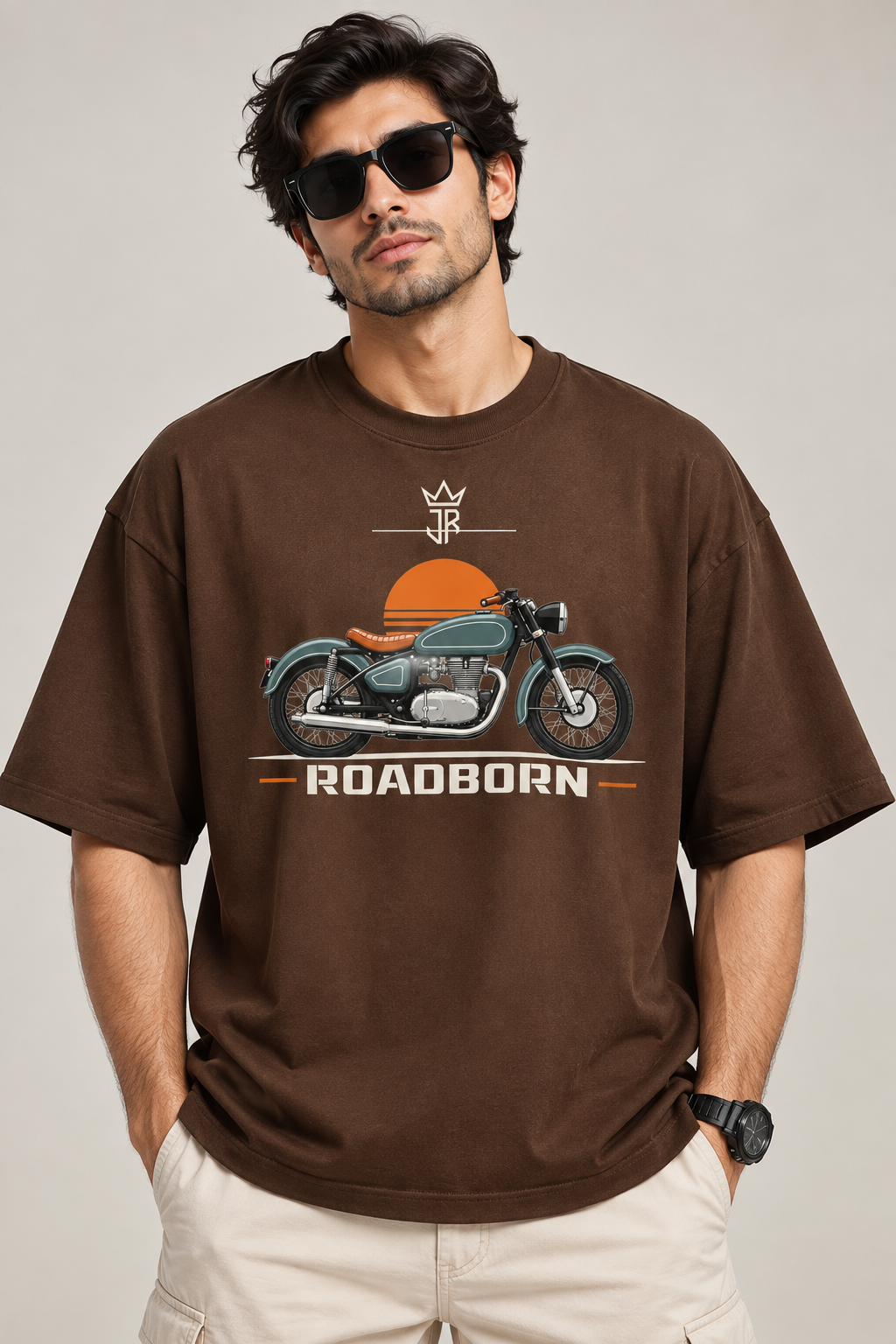 ROADBORN Classic Ride Oversized Biker T-Shirt