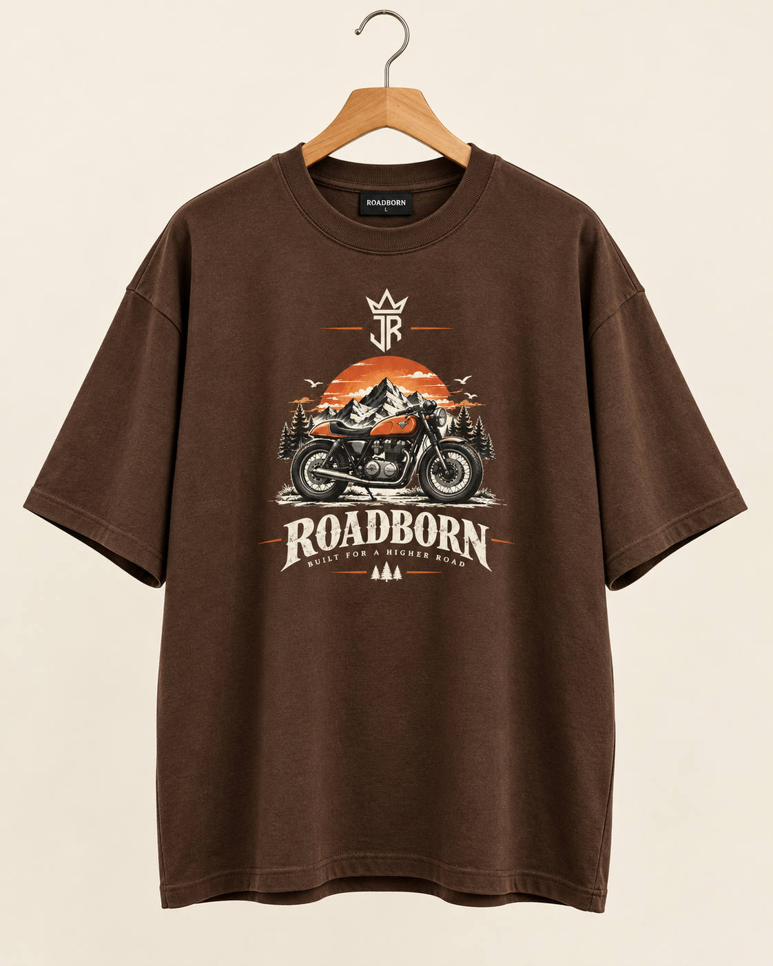ROADBORN Motorcycle Oversized Graphic T-Shirt