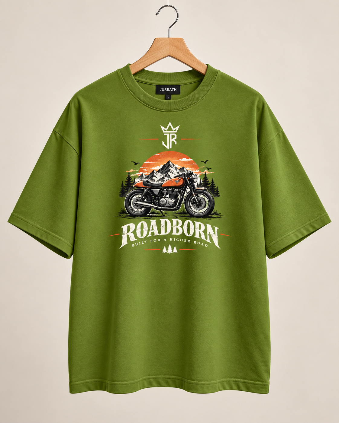 ROADBORN Motorcycle Oversized Graphic T-Shirt