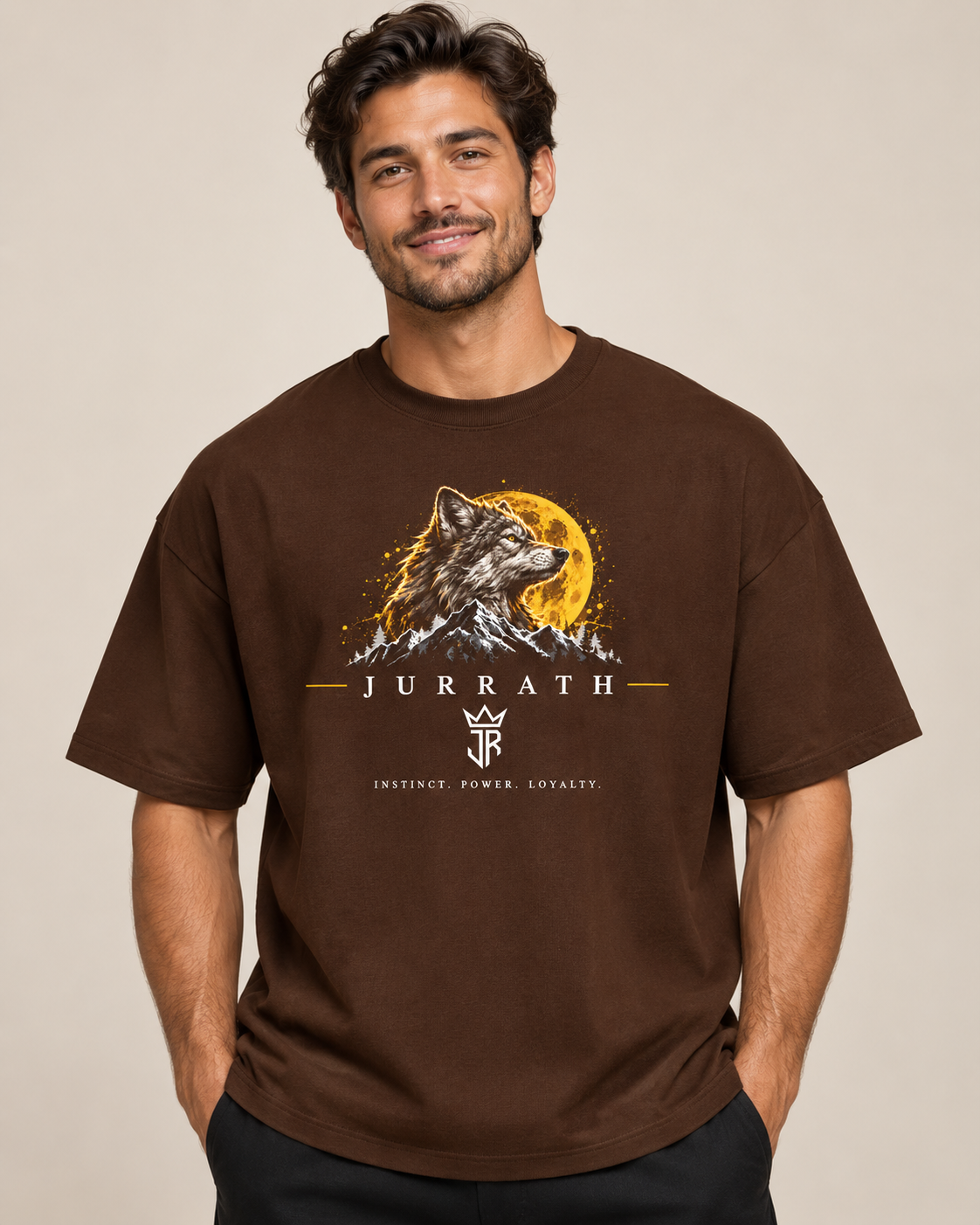 WOLF INSTINCT Oversized Graphic T-Shirt – 220 GSM