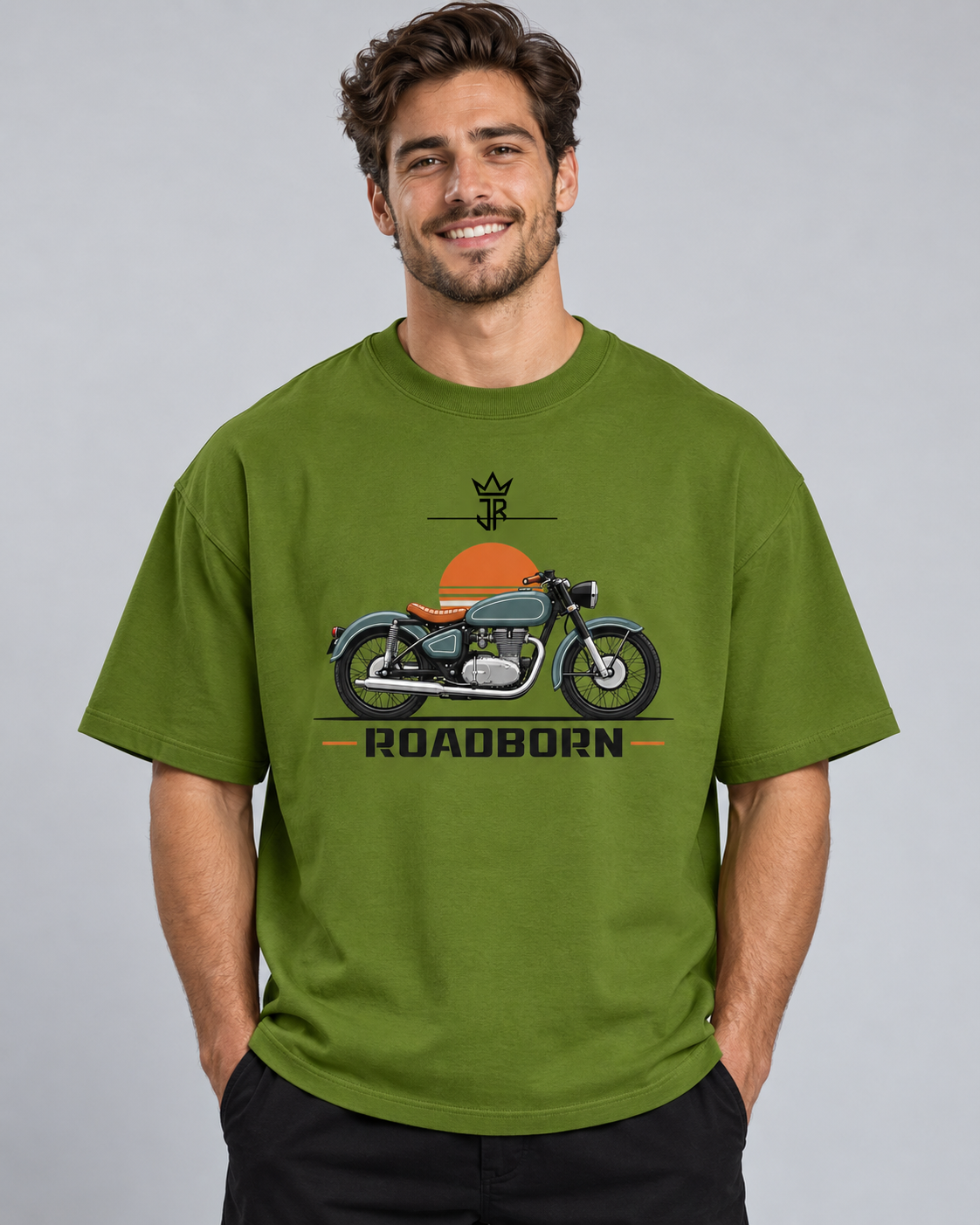 ROADBORN Classic Ride Oversized Biker T-Shirt