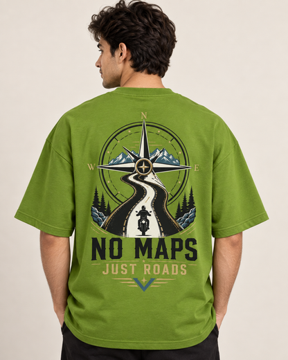 RIDE TRUE – No Maps Oversized Biker T-Shirt