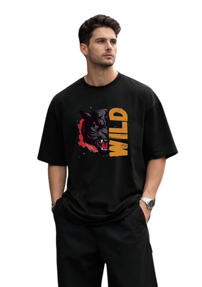 WILD PANTHER Oversized Graphic T-Shirt