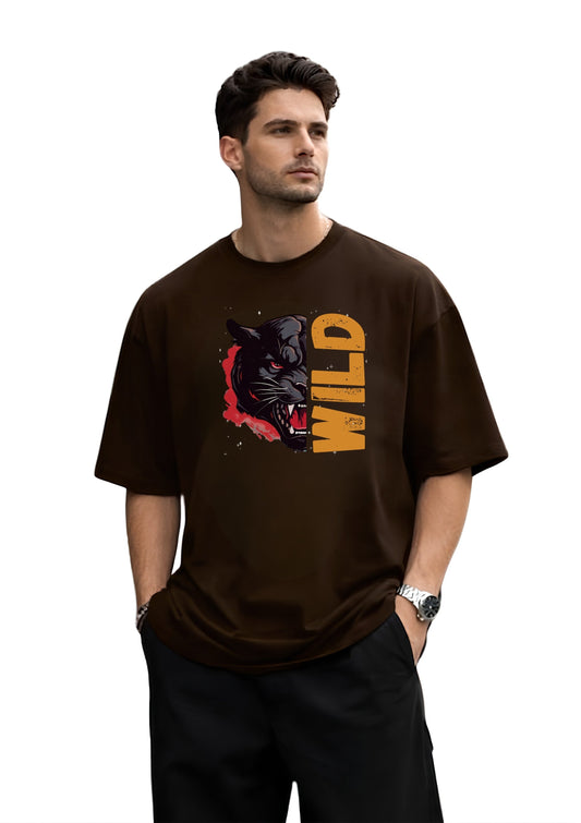 WILD PANTHER Oversized Graphic T-Shirt